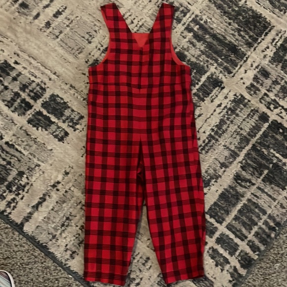 Christmas Plaid Overalls with Embroidery - Picture 5 of 6